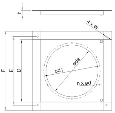Габаритные размеры Переходники Systemair TDA DV 310/311 Adapter