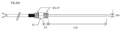 Габаритные размеры Systemair TG-D130 Duct Sensor
