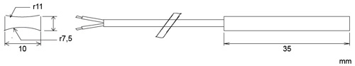 Габаритные размеры Systemair TG-A1/PT1000 Surface sensor