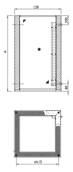 Габаритные размеры Короба Systemair TG 1140/800 Roof Curb
