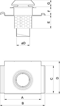 Габаритные размеры Зонты Systemair THB 200 Hood w. cover pl. Red