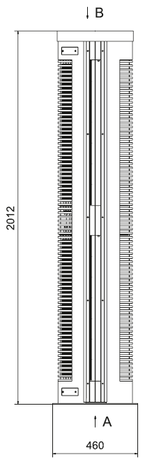 Габаритные размеры завесы Тепломаш КЭВ-52П614W