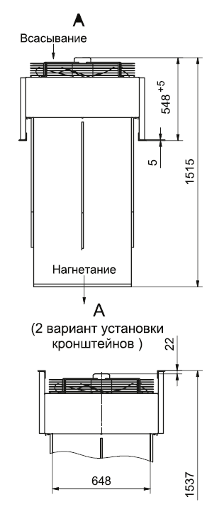Габаритные размеры завесы Тепломаш КЭВ-П808А