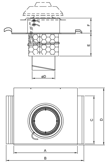 Габаритные размеры Короба Systemair TOB 200-315 Roof curb Red