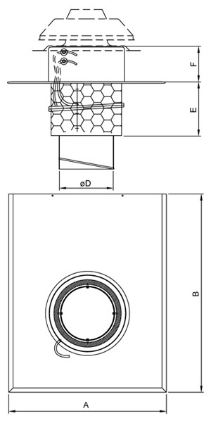Габаритные размеры Systemair TOS 200-315 Roof curb Red