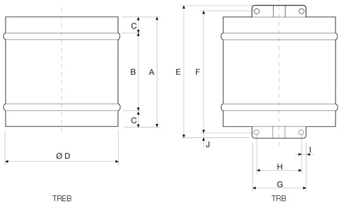Габаритные размеры Soler&Palau TREB/2-250 *400V50*