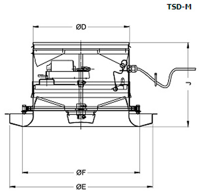 Габаритные размеры диффузора Диффузоры Systemair TSD-400-M2 Diffuser