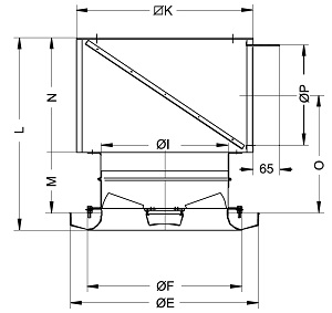 Габаритные размеры камеры Распределительные камеры Systemair TSD-PB-800 Plenum box