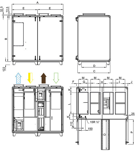 Габаритные размеры Systemair Topvex TR09 HWL-L-CAV