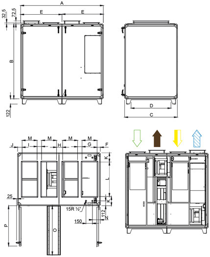 Габаритные размеры Systemair Topvex TR09-R-CAV
