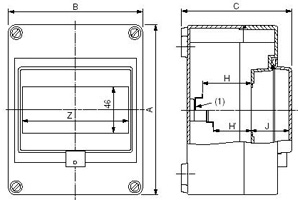 Габаритные размеры Systemair U-EK plastic housing AP1R IP54