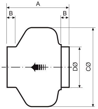 Габаритные размеры Soler&Palau VENT-150B