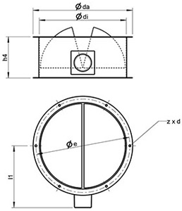Габаритные размеры Клапаны Systemair VKM 310/311 Back draft damper