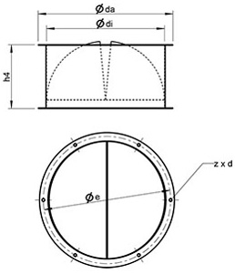 Габаритные размеры Клапаны Systemair VKS 355-500 Back draft damper