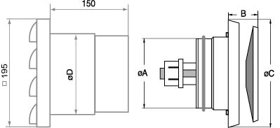 Габаритные размеры Клапаны Systemair VTK-160 Airvent