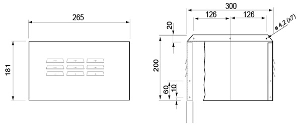 Габаритные размеры Крышки Systemair WSD/KBT-1 Weather roof for motor
