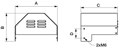 Габаритные размеры Крышки Systemair WSD PRF180 Weather roof KIT