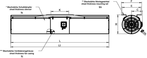 Габаритные размеры Systemair AJR 355-2/4(B) (A)