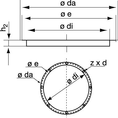 Габаритные размеры фланца Systemair ASF 355/500 inlet flange DVS