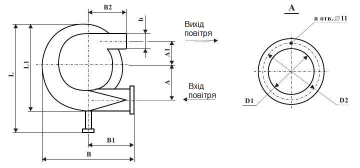 Габаритні розміри циклона СІОТ-М-4