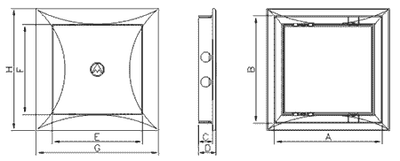 Габаритные размеры Дверцы ревизионные Dospel DR 300x400