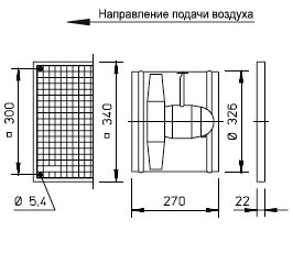 Габаритные размеры высокомощного осевого вентилятора Высокомощные осевые вентиляторы HQ/HW/HS/HRF Helios HSD 315/8/4