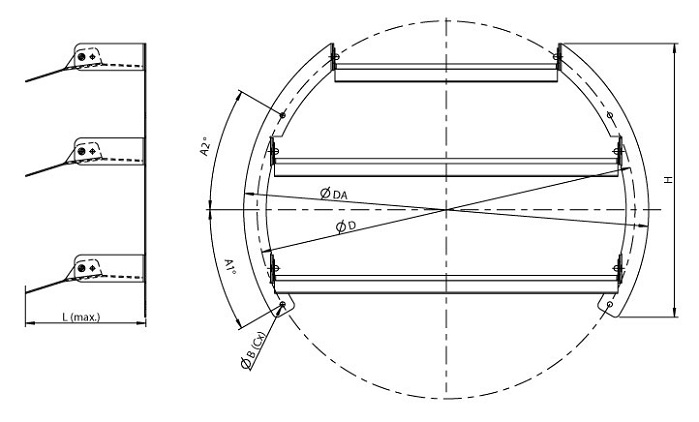 Габаритные размеры Systemair DF 355 guide vane Jet