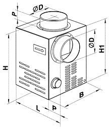 Габаритні розміри вентилятора Вентс КАМ 200 Еко