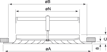 Габаритные  характеристики для диффузора Диффузоры Systemair Konika-250 Diffuser