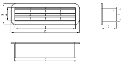Габаритные размеры Dospel KZP 220x55