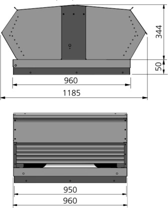 Габаритні розміри дахового вентилятора Ostberg TKV 960 B3