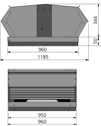 Габаритні розміри дахового вентилятора Ostberg TKV 960 J1