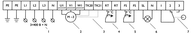 Схема підключення регулятора швидкості Ostberg VRDT 2