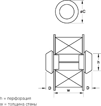 Габаритные размеры Переточные устройства Systemair OVE-100 Air transfer device