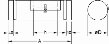 Габаритные размеры дверцы Двери Systemair RLL-100 Access door