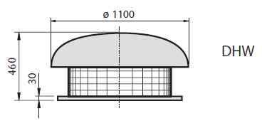 Габаритні розміри вентилятора DHW 630-8 D