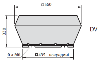 Габаритні розміри вибухозахищенного дахового вентилятора DV 310 L-4D exstb.