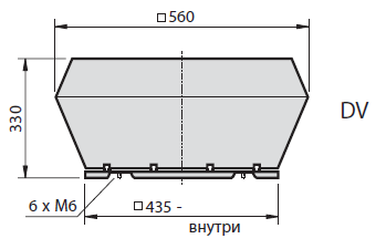 Габаритные размеры вентилятора DV 310L-4-4 E