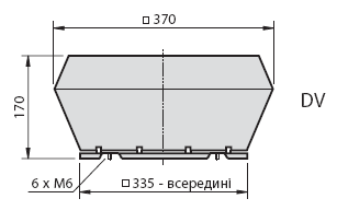 Габаритні розміри вентилятора DV 190-2-2 E