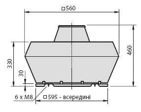 Габаритні розміри вентилятора DVWN 310L-4D