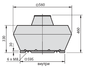 Габаритные размеры вентилятора DVWN 310L-4D