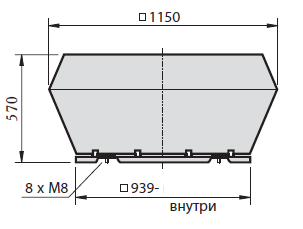 Габаритні розміри вибухозахищенного дахового вентилятора DV 560-4-4D exstb.