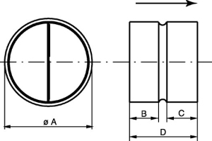 Габаритные размеры вентилятора Systemair RSK-125 Back draft damper