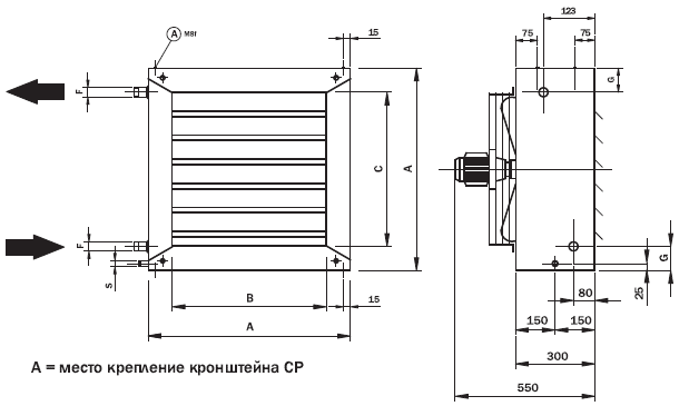 Габаритные размеры CMT 4W12C-3