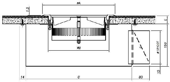 Габаритные размеры камеры Systemair SFD-PB-150 Plenum box