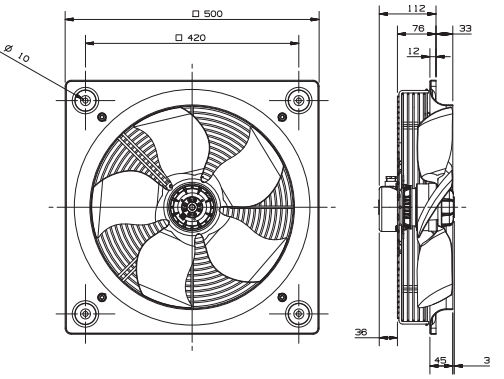 Габаритные размеры Soler&Palau HXM-400 *230V 50*