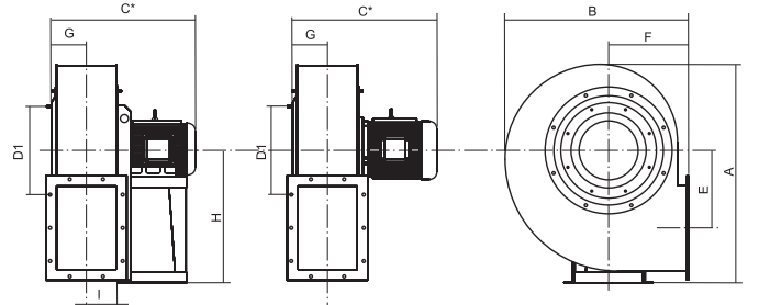 Габаритні розміри Soler&Palau CRT/2-281 0,55 (400V50HZ)