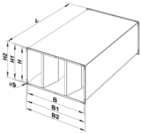 Габаритные размеры Вентс СР 500x250