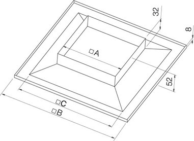 Габаритные  характеристики для диффузора Диффузоры Systemair Kvadra-150 Diffuser