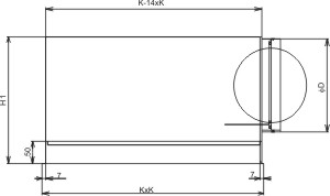 Габаритные  характеристики для диффузора Диффузоры Systemair VVKN-B-S-625 Diffuser